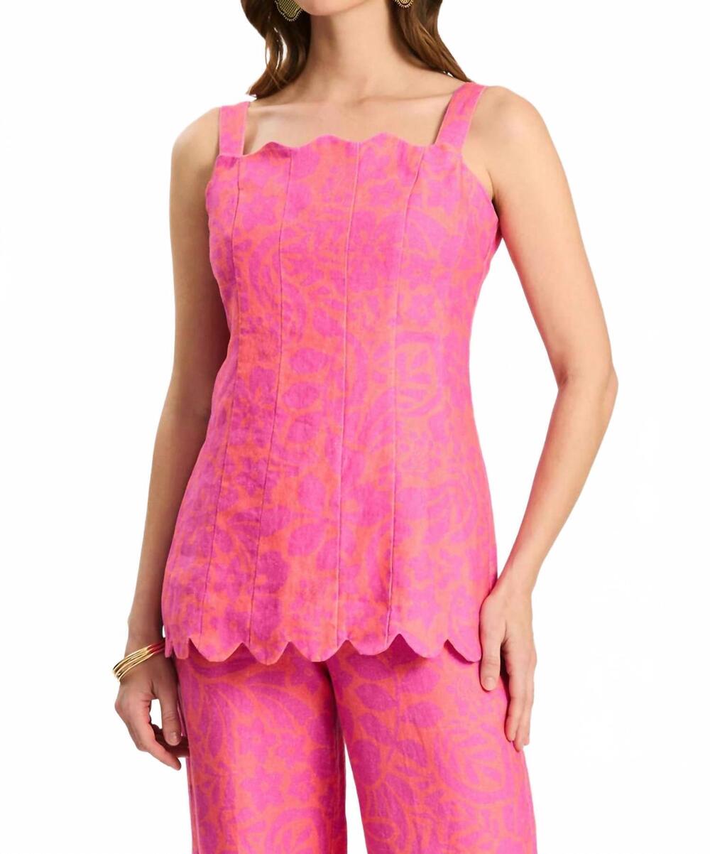 NEW TYLER BOE vanessa scalloped top in pink